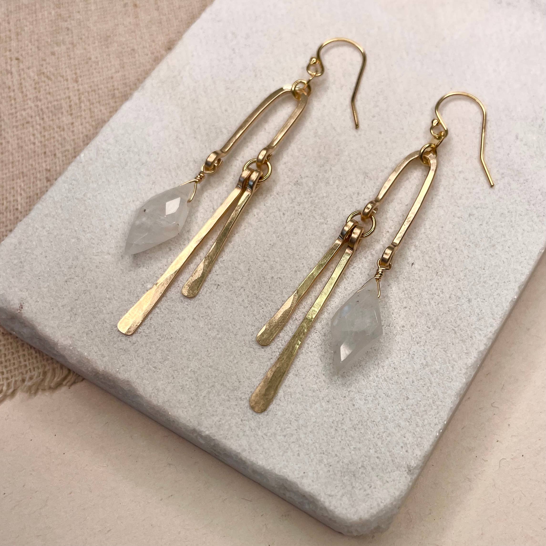 Diamond and Tine Earring: Gold Filled / Amazonite