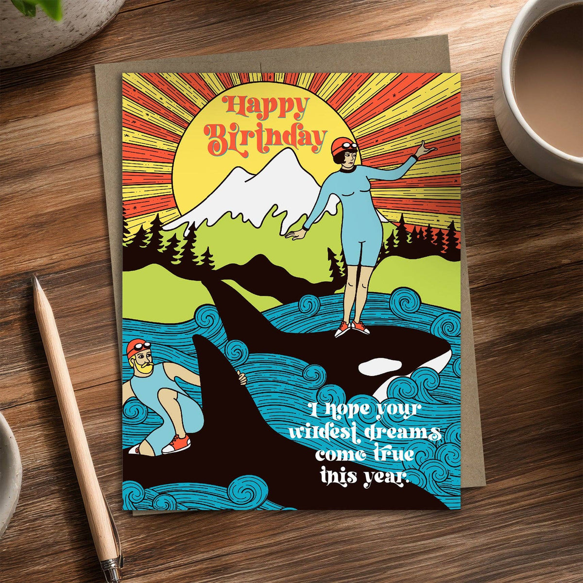 Wildest Dreams - Recycled Birthday Card for Surfers