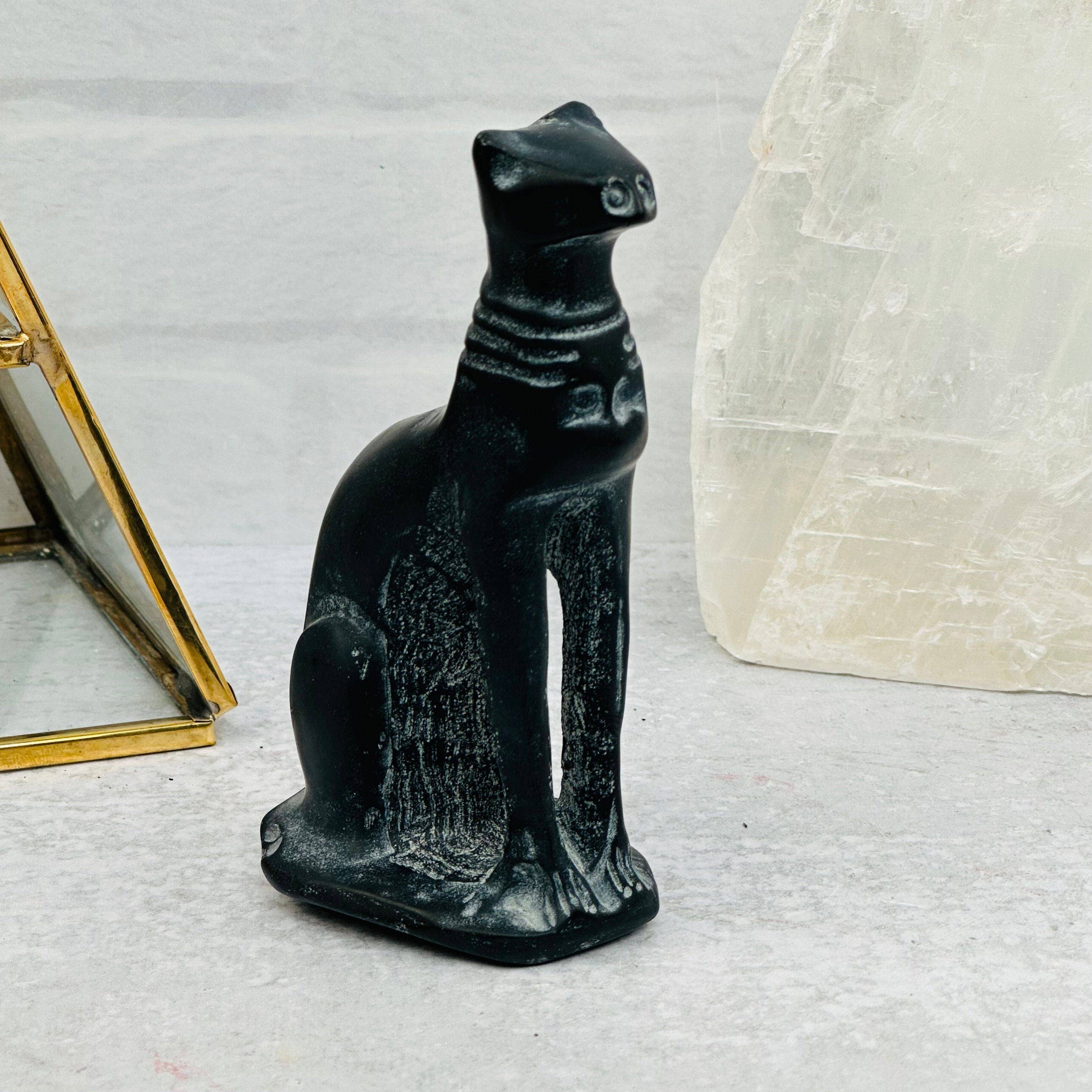 Black Obsidian Crystal Cat-Sophisticated Feline-Halloween