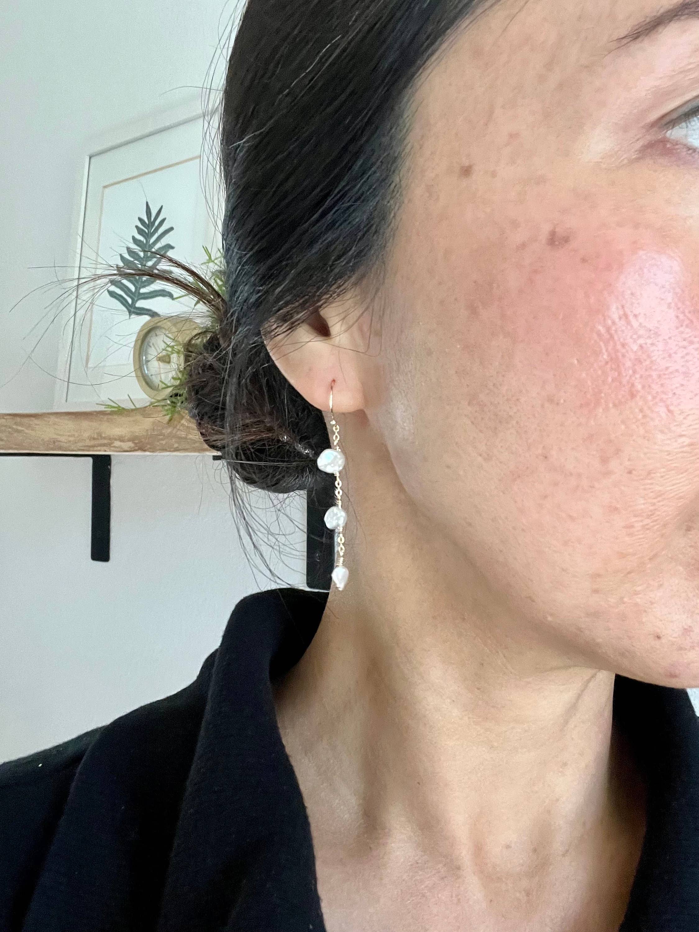 Pearl Dangle And Drop: 14k Gold