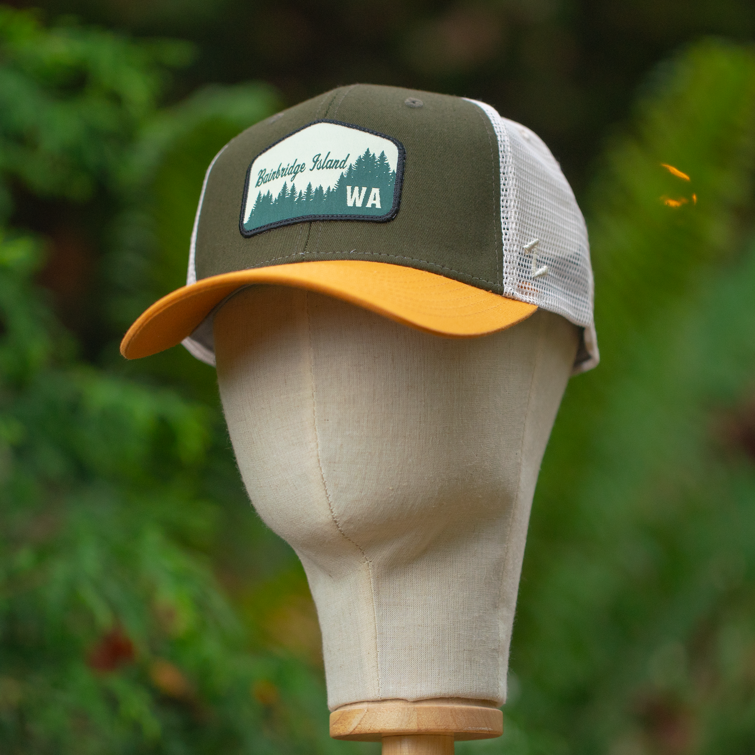 Bainbridge Island WA "Backwoods" | Forest Green/Mustard/White