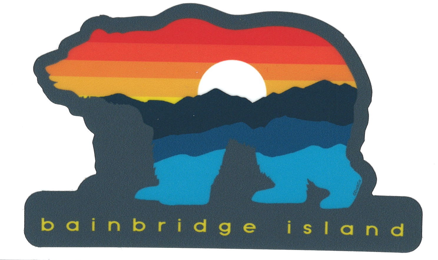 The Bainbridge Island Sunset Mountain Bear Sticker