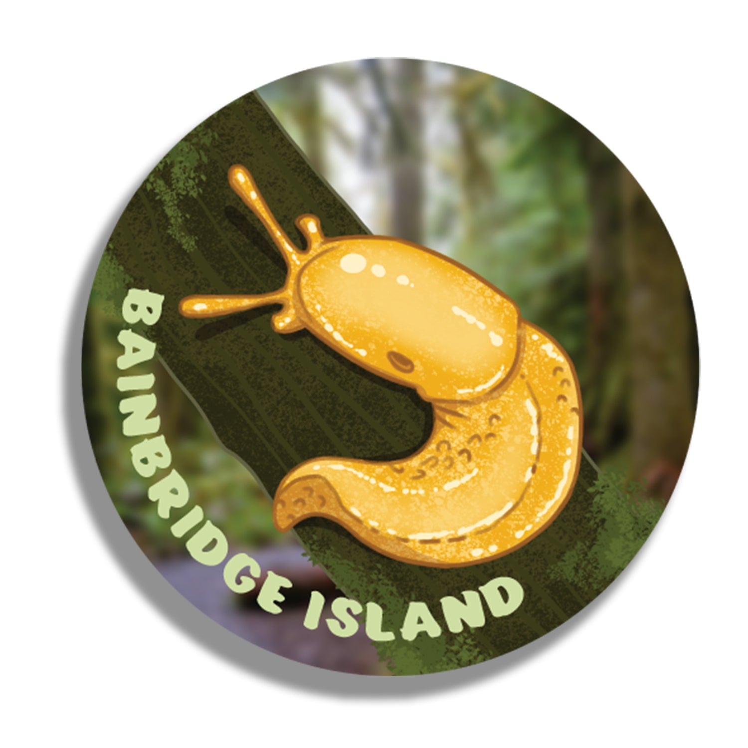 Bainbridge Island Banana Slug Round Magnet