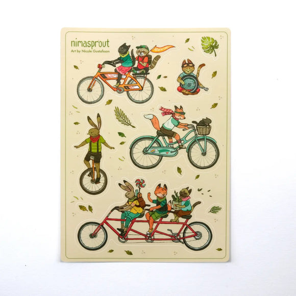 Bicycle Friends Sticker Sheet