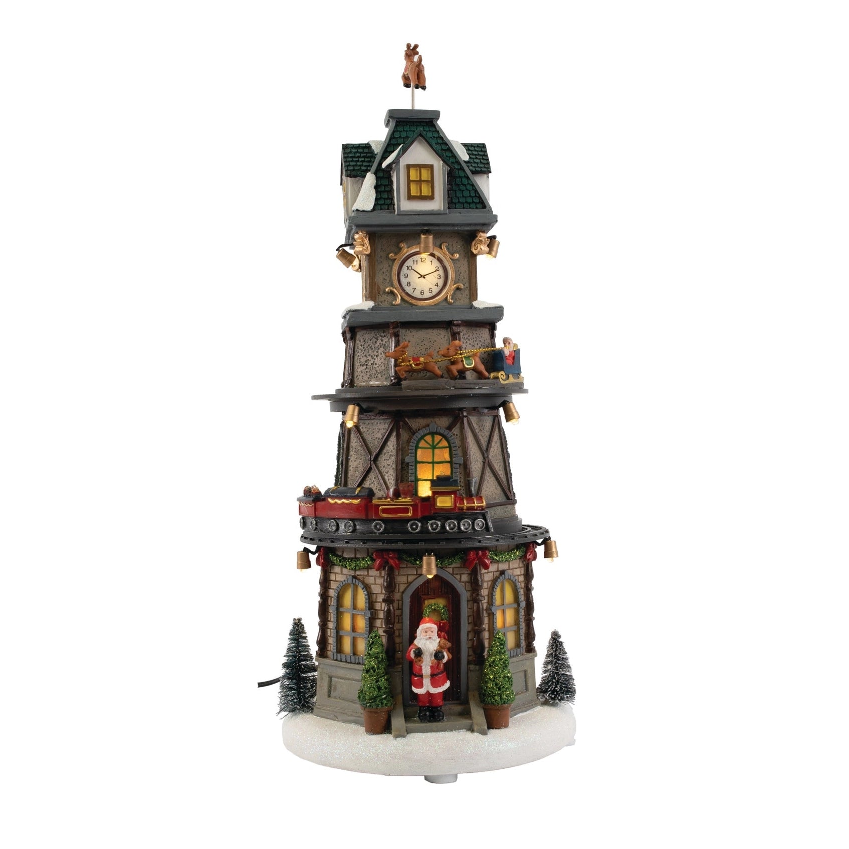 Towering Building with Train Track