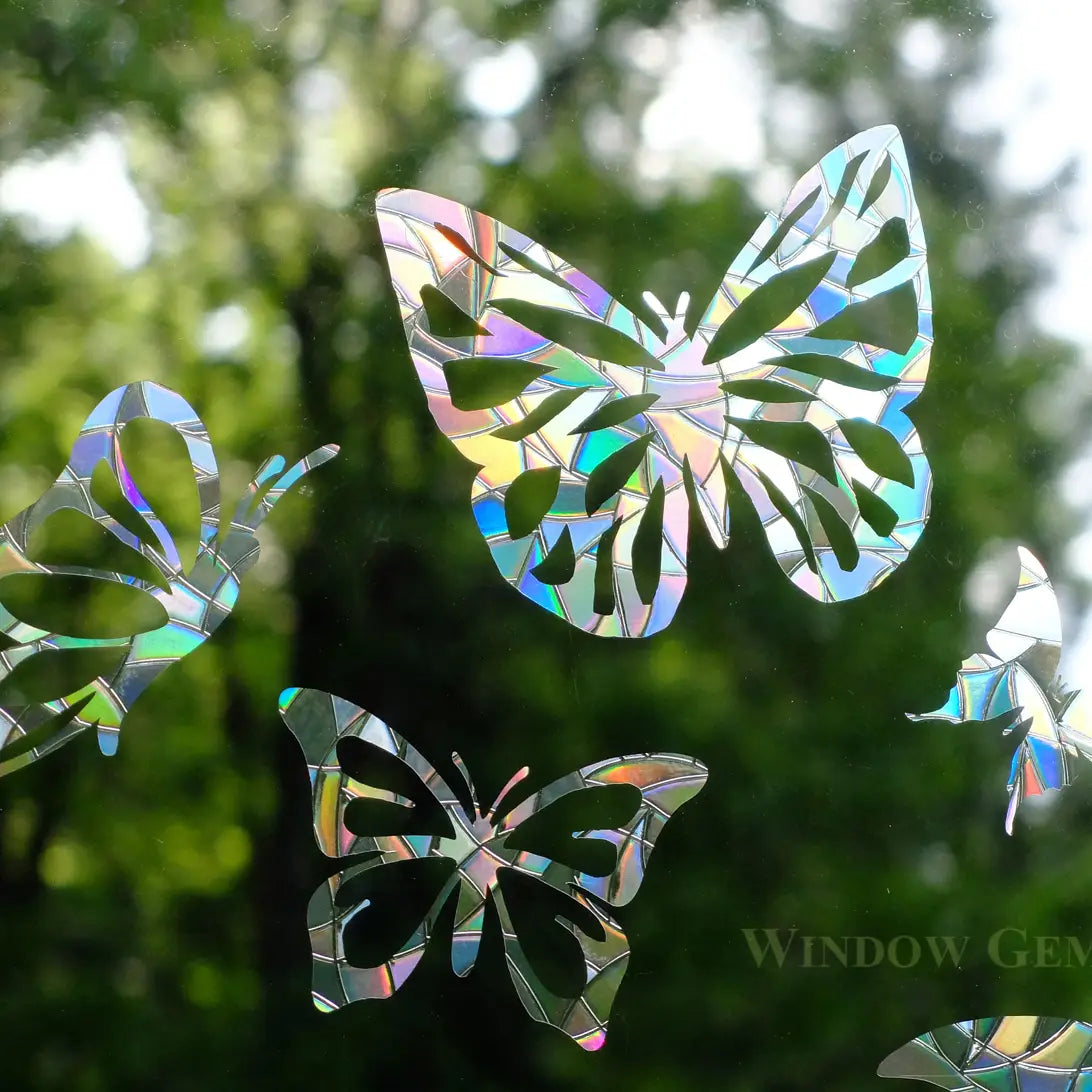 Butterfly Window Clings - Prismatic Decals - Protect Birds