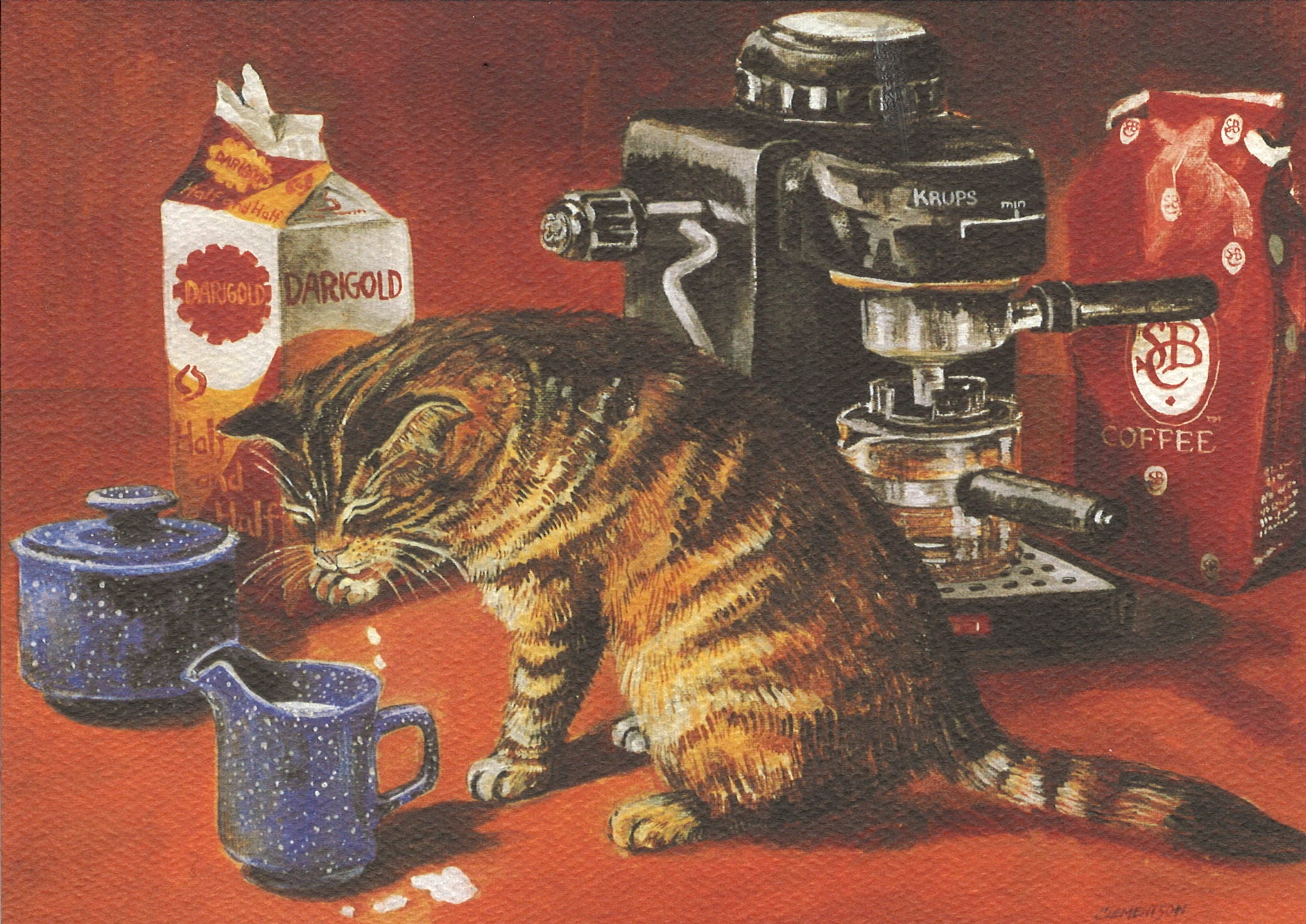 Coffee Cat Greeting Card