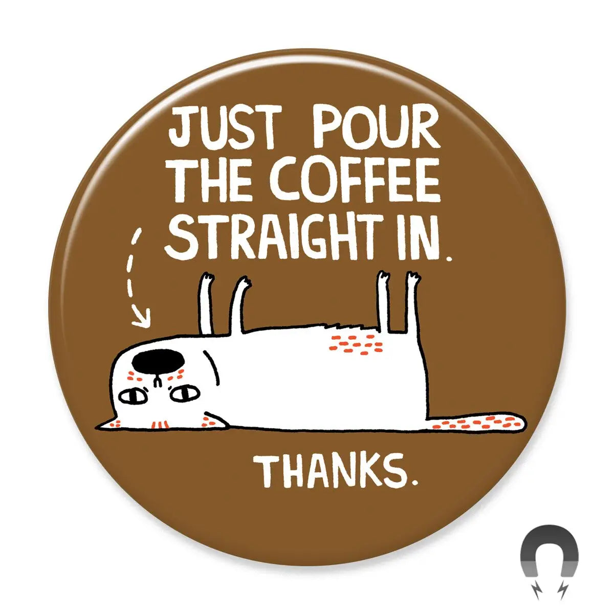 Coffee Cat Round Magnet