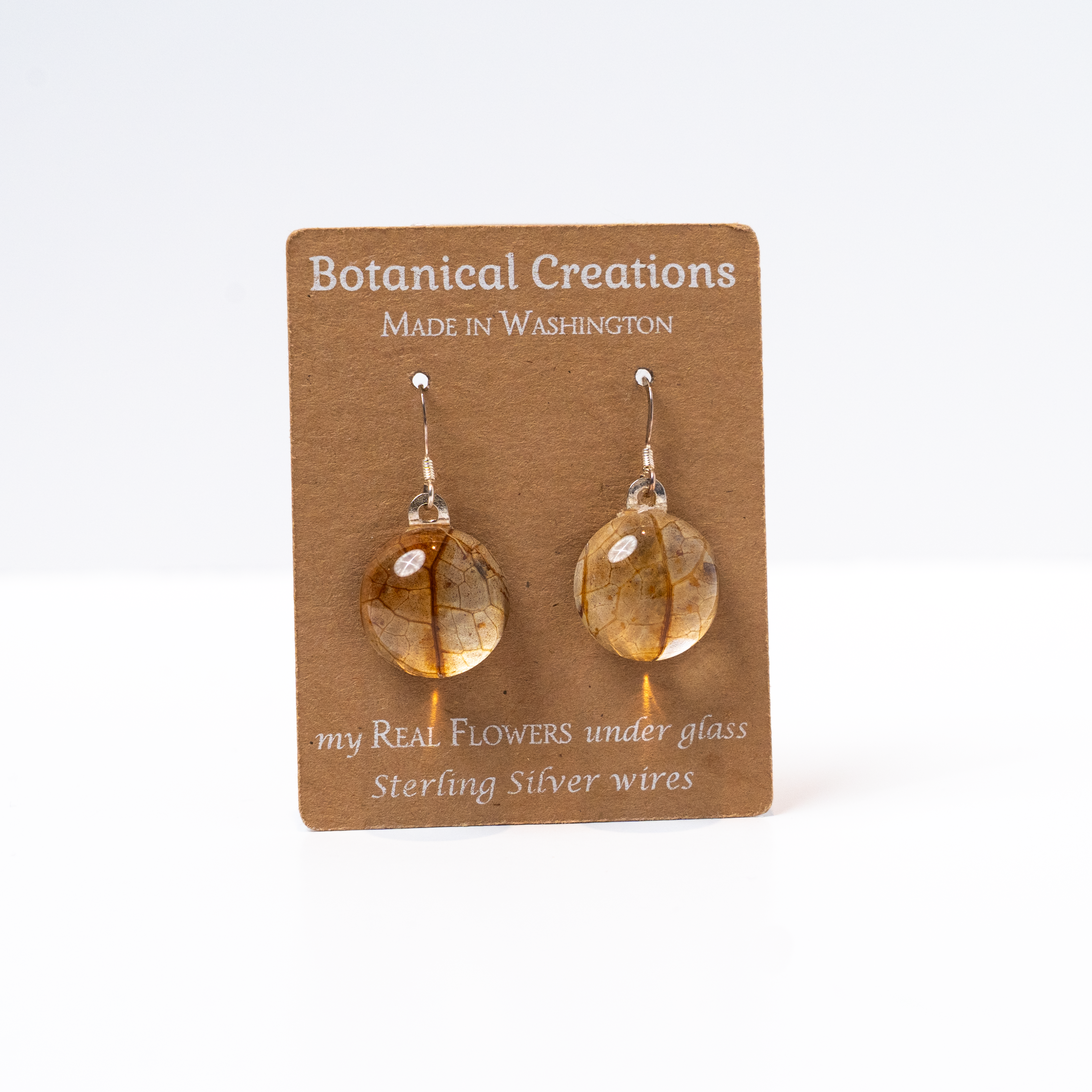 Coleus Leaves Round Dangle Earrings by Botanical Creations