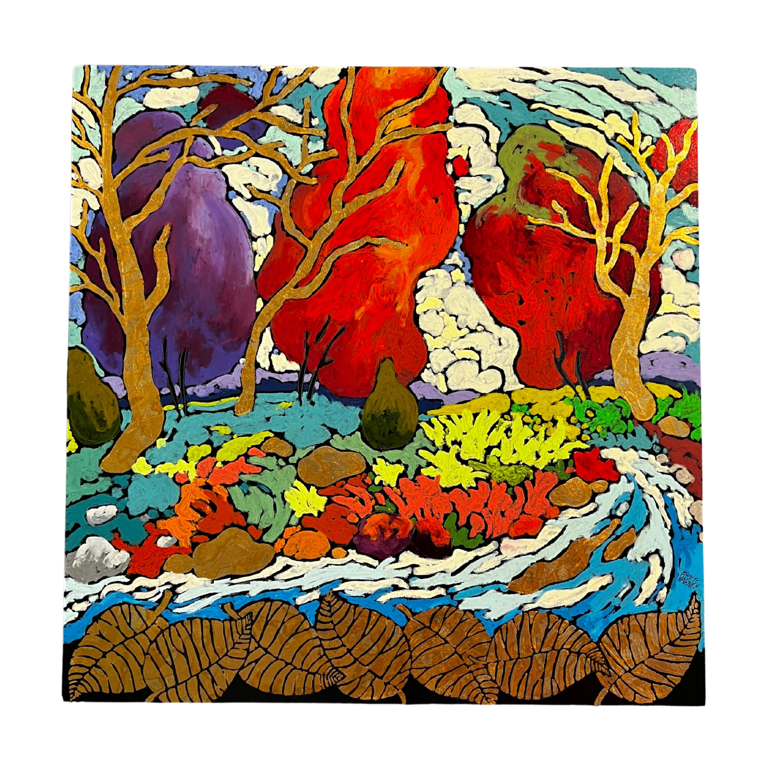 Brett Varney "Creek Watchers" Vivid Oil Pastel