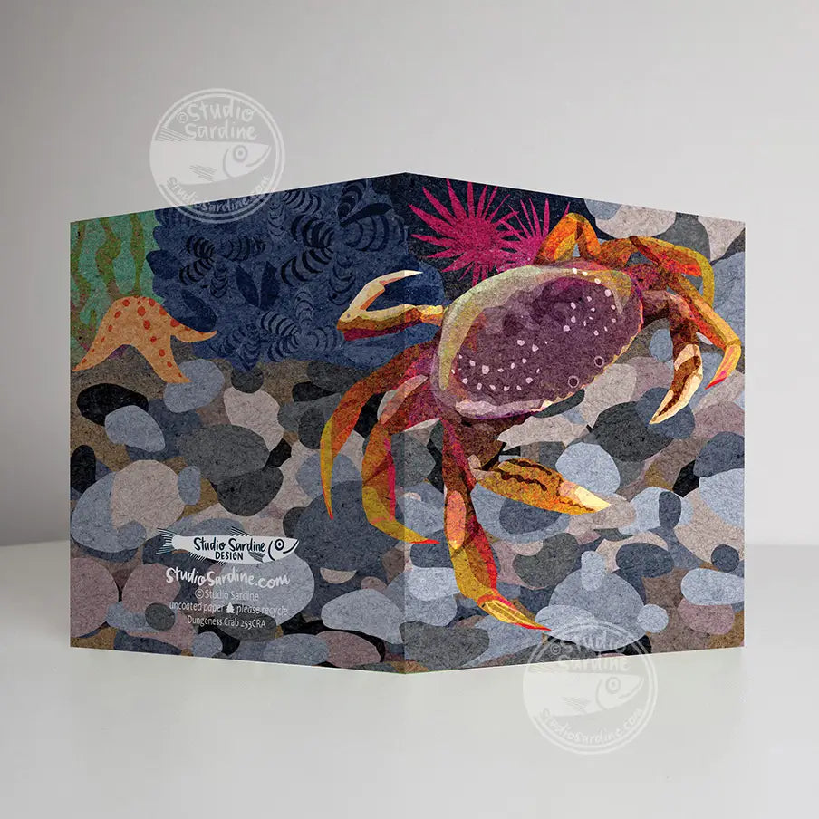 Dungeness Crab A2 Size Notecards, Blank Greeting Cards