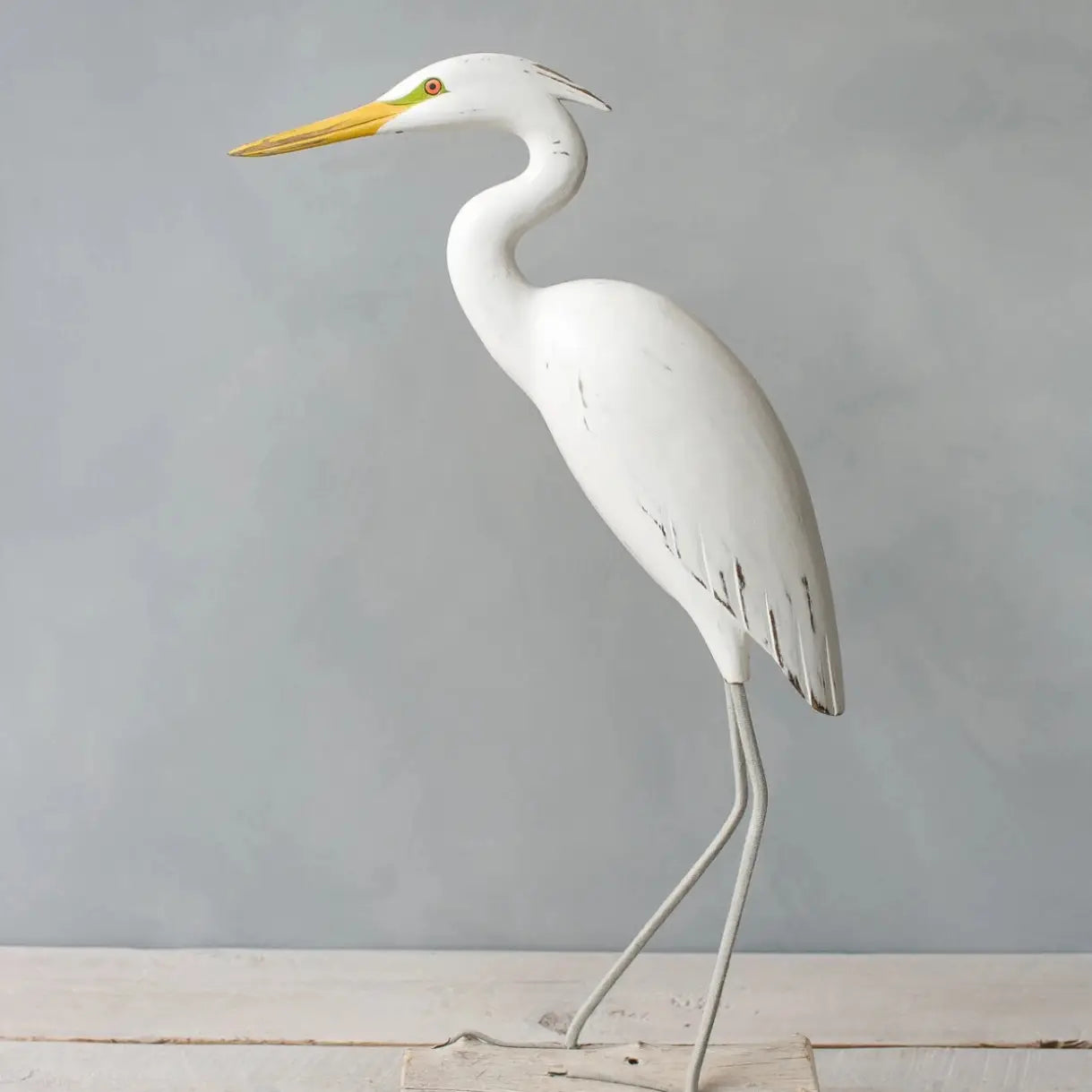25' Carved Wood Egret by Aviologie