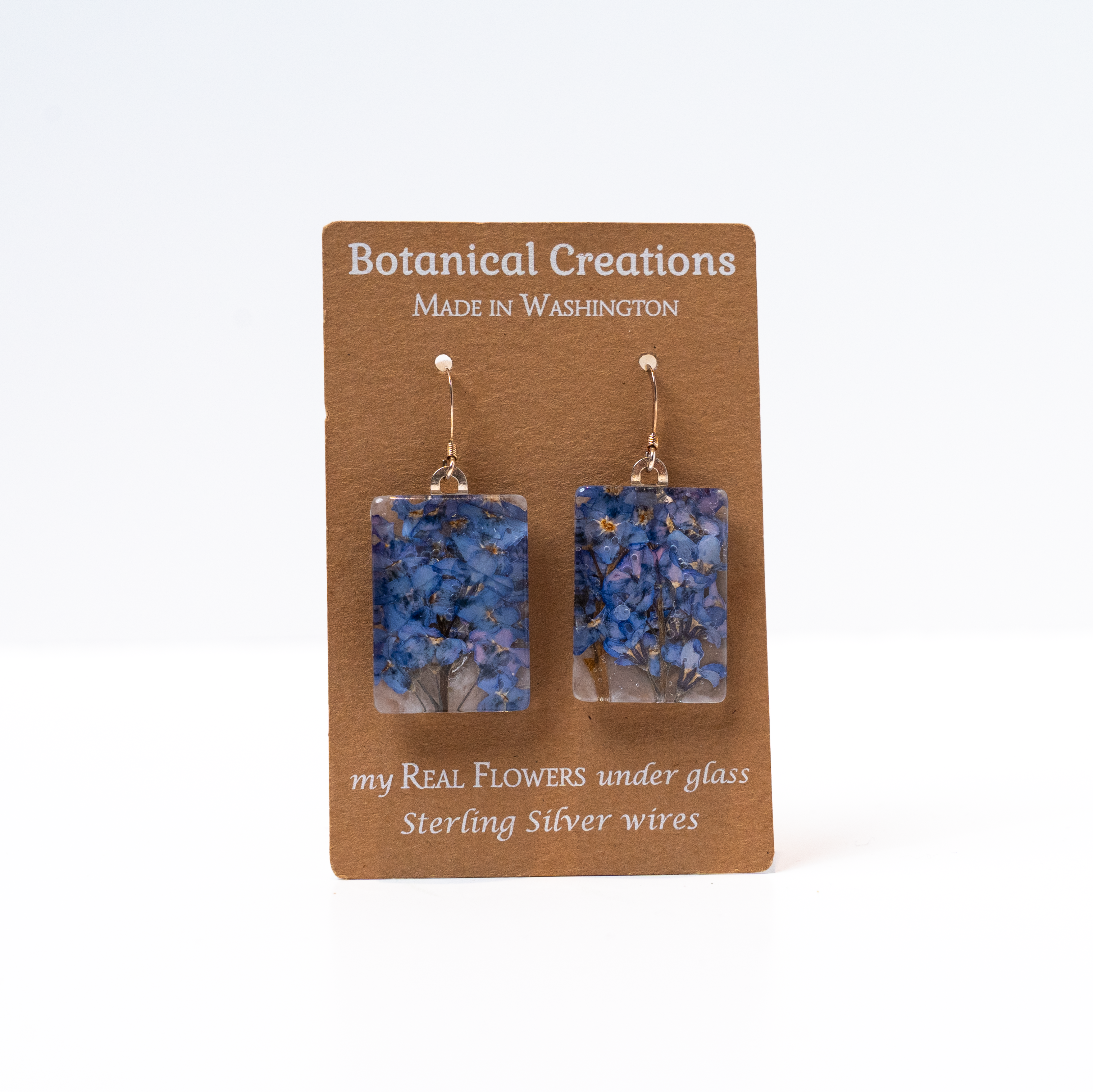 Forget Met Not Dangle Earrings by Botanical Creations