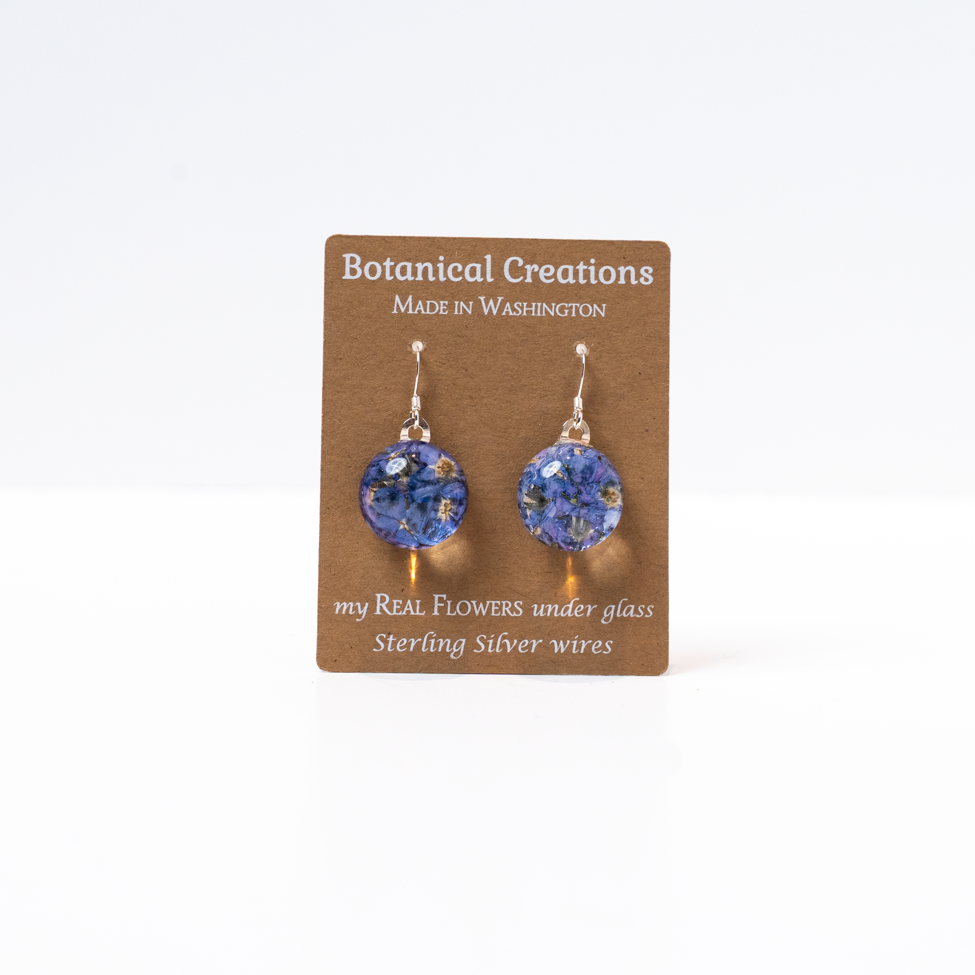 Forget Met Not Dangle Earrings by Botanical Creations