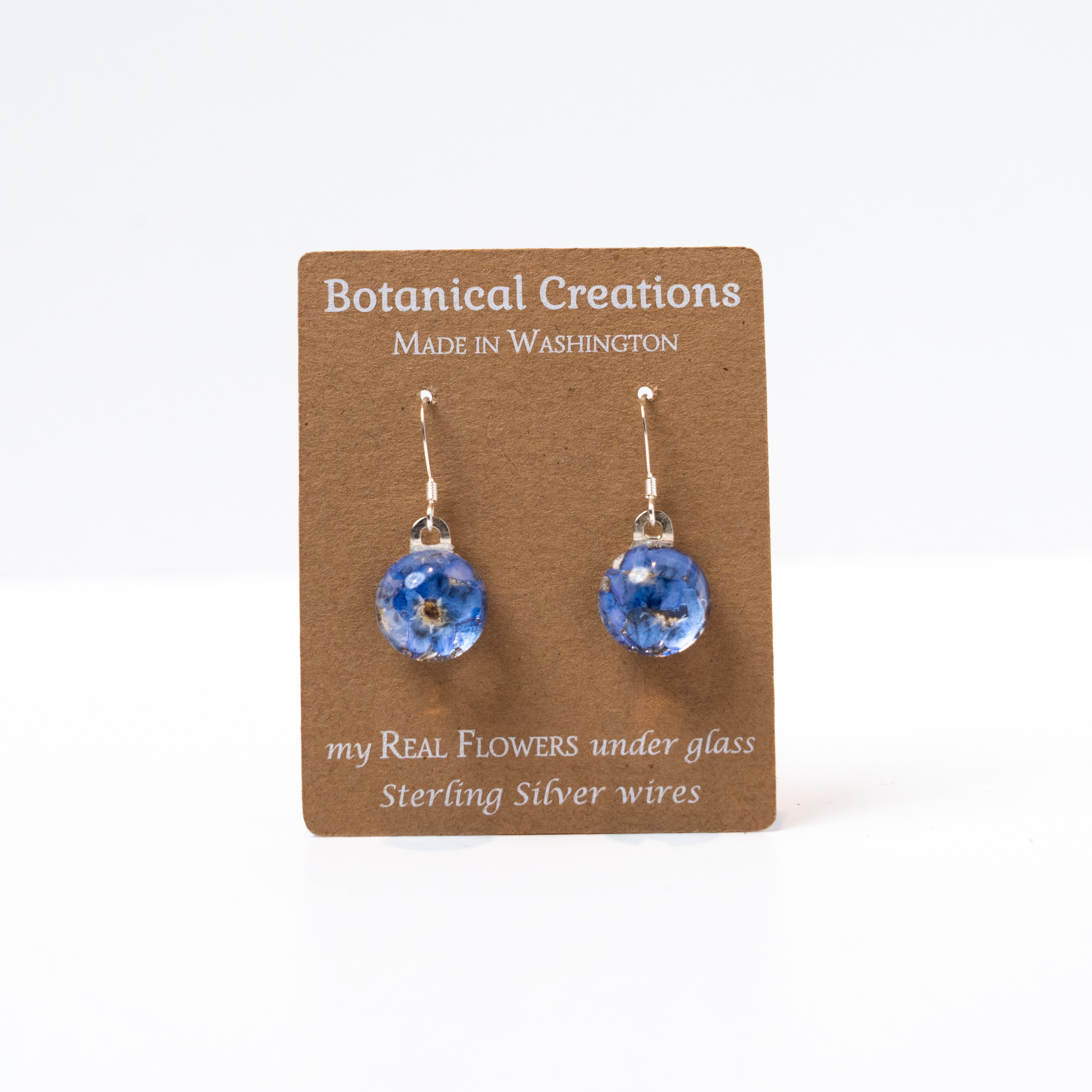 Forget Met Not Dangle Earrings by Botanical Creations