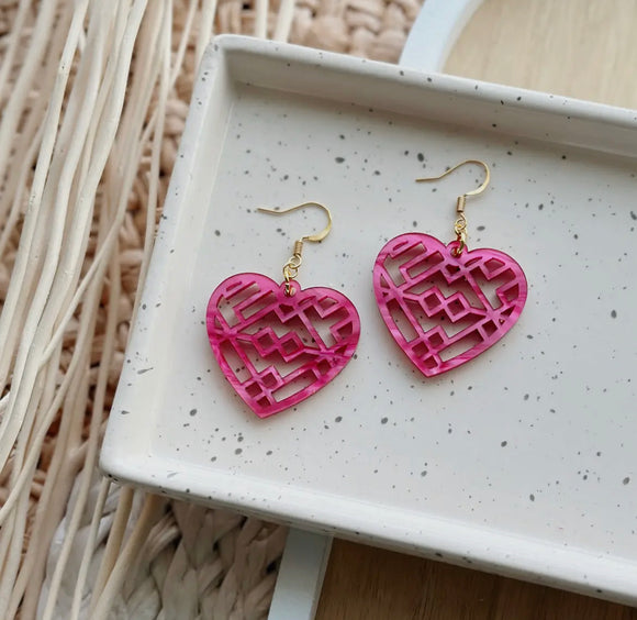 Glass Heart | Marble Pink