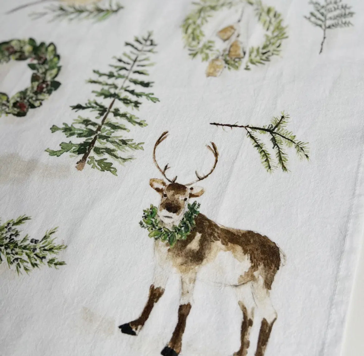 Evergreeen Christmas Tea Towel