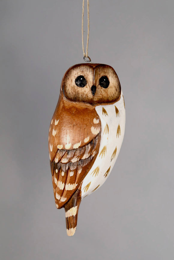 Hanging Barred Owl Ornament -4.5