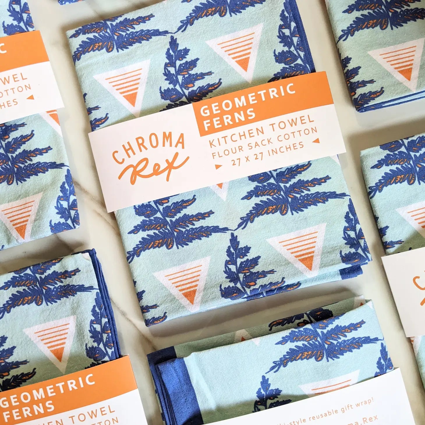 Geometric Ferns Kitchen Towel