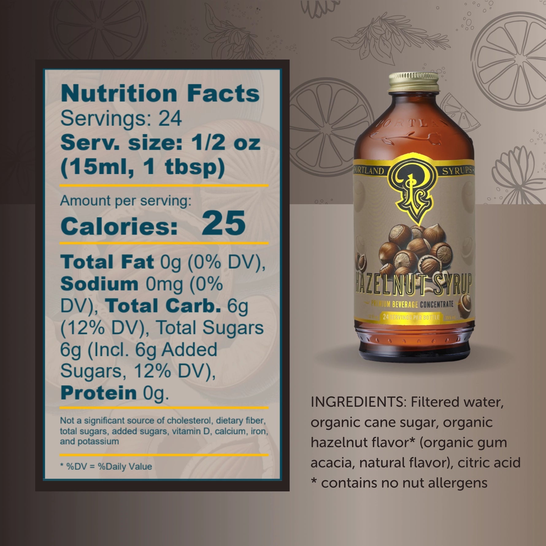 Hazelnut 3.4 oz - Coffee Syrup