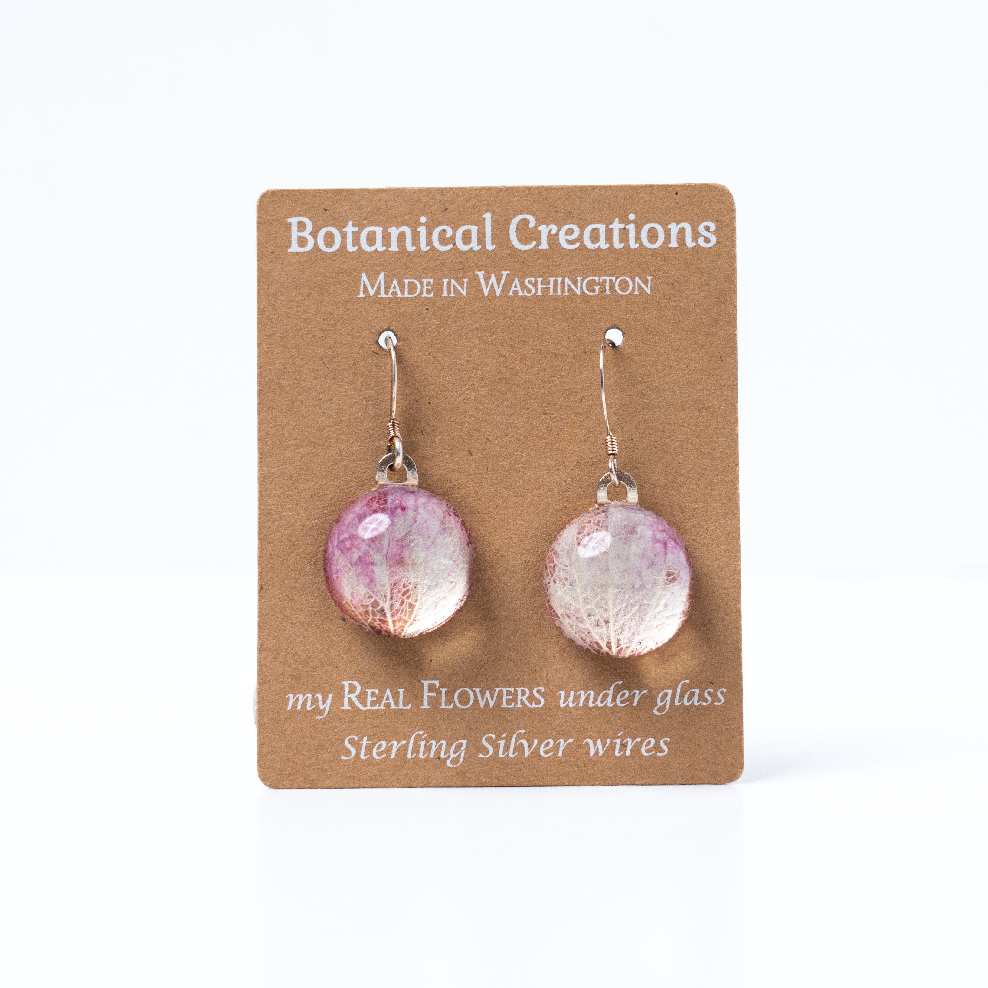 Hydrangea Petals Dangle Earrings by Botanical Creations