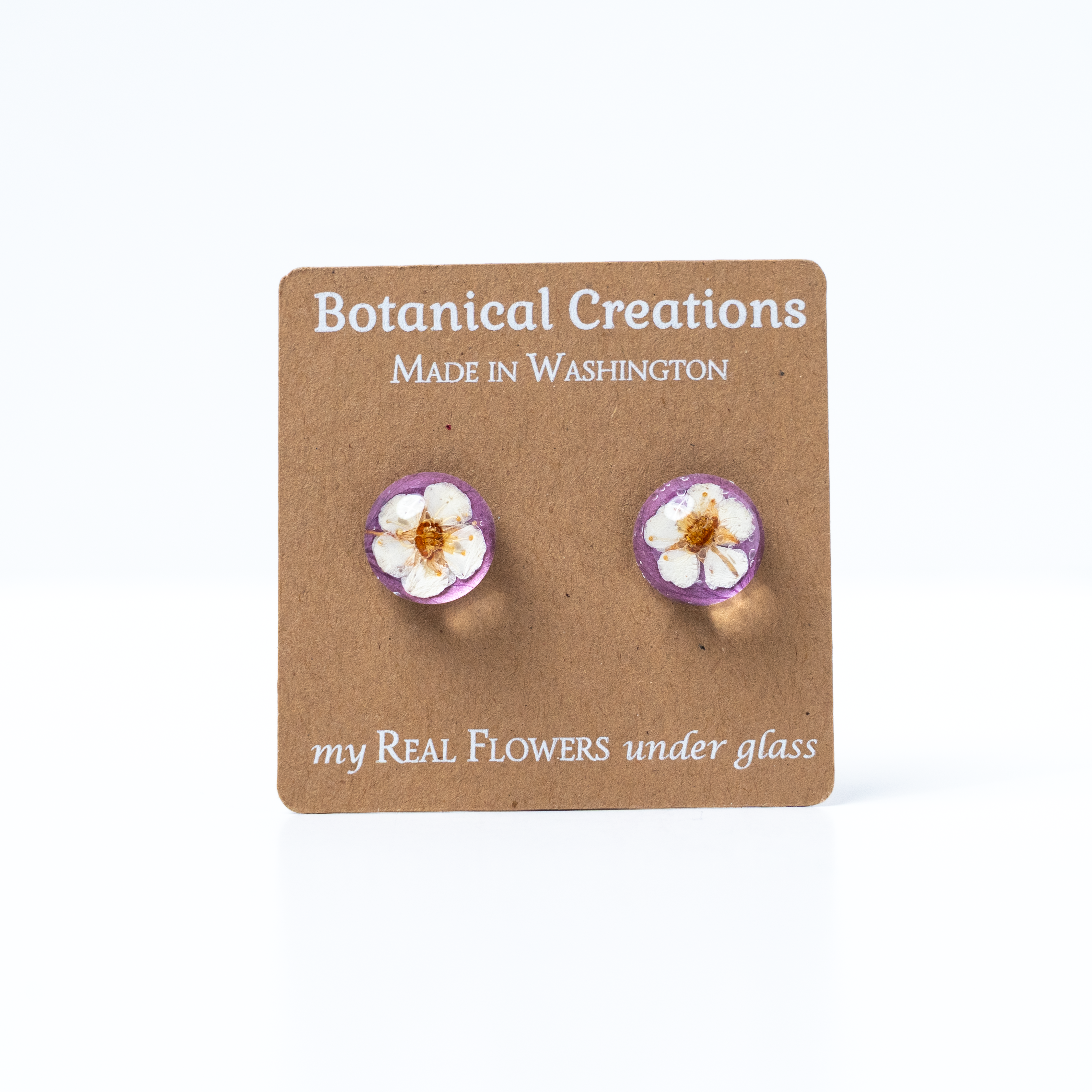 Hydrangea + Spirea Stud Earrings by Botanical Creations
