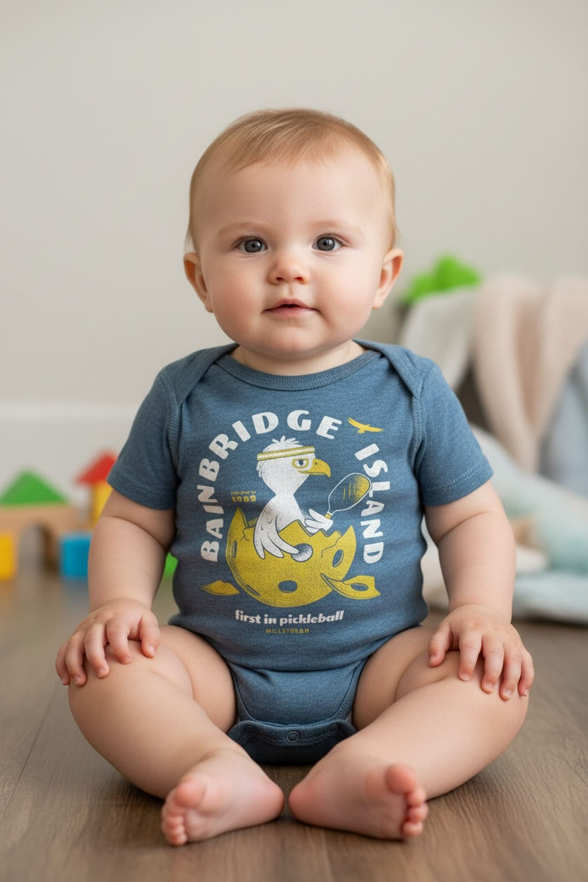 Hatchling Pickleball Onesie- Lighter Blue