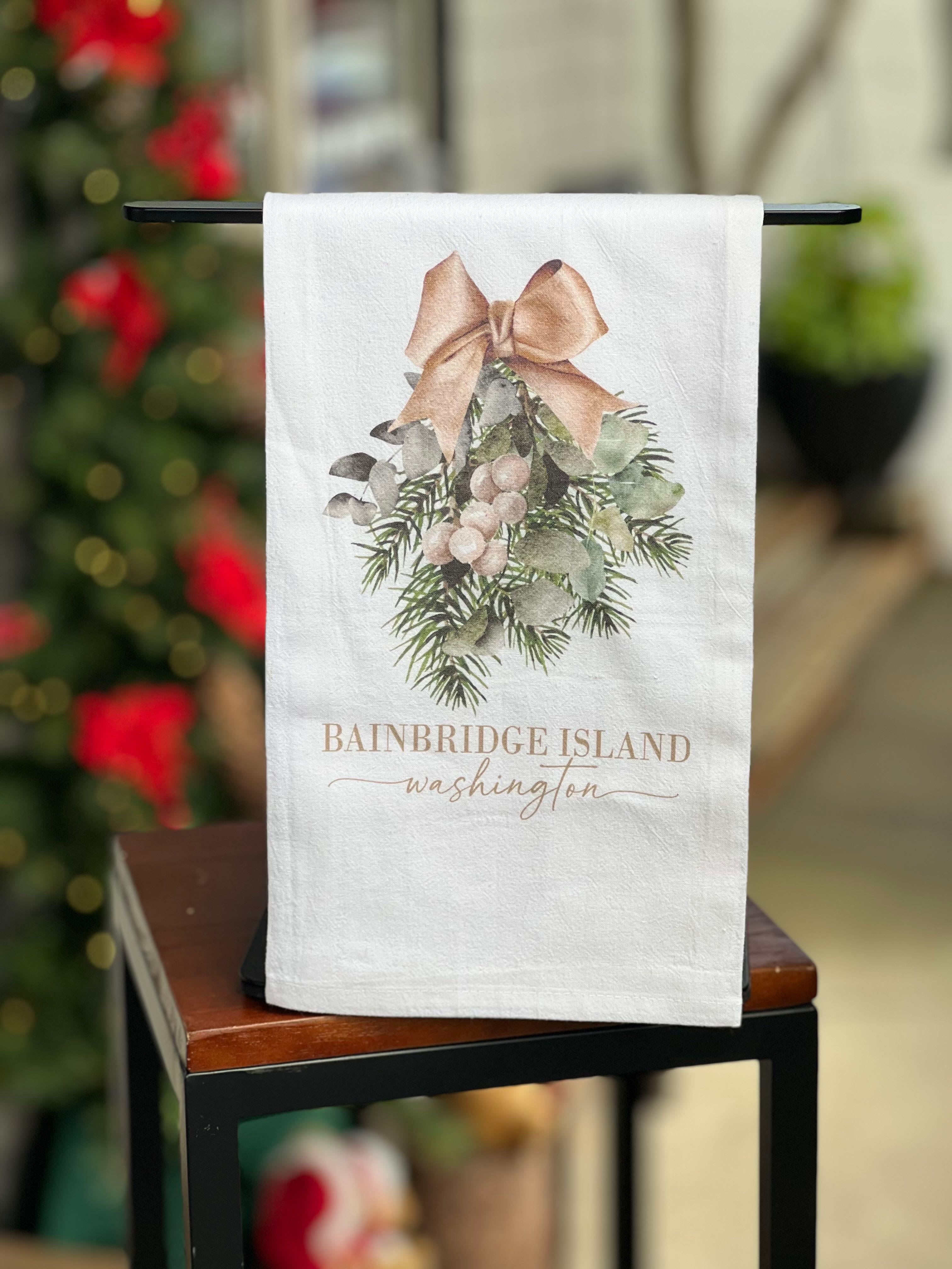 Bainbridge Island Christmas Floral Tea Towels