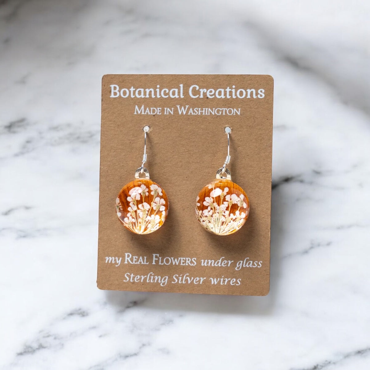 Lily + Queen Anne's Lace Earrings by Botanical Creations