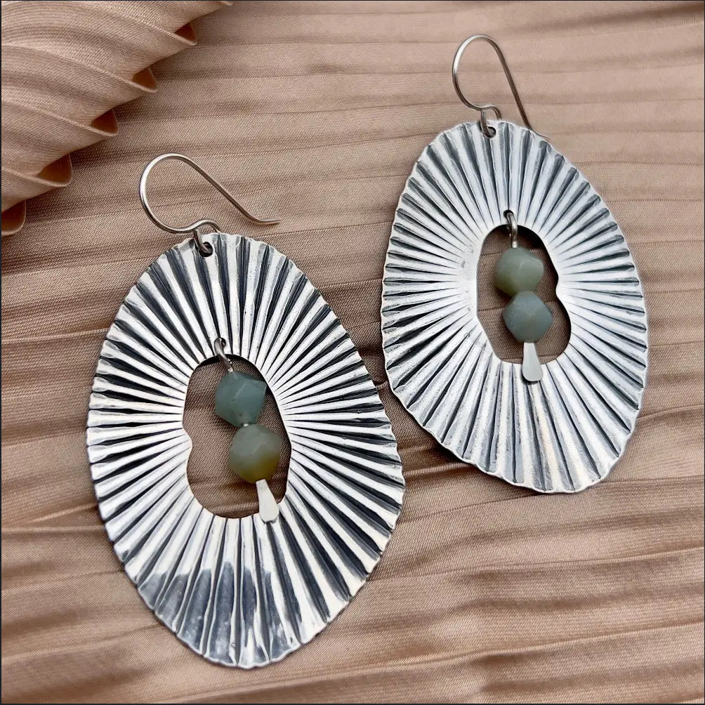 Illumination Earrings Gold w/ Berry Ocean Jasper