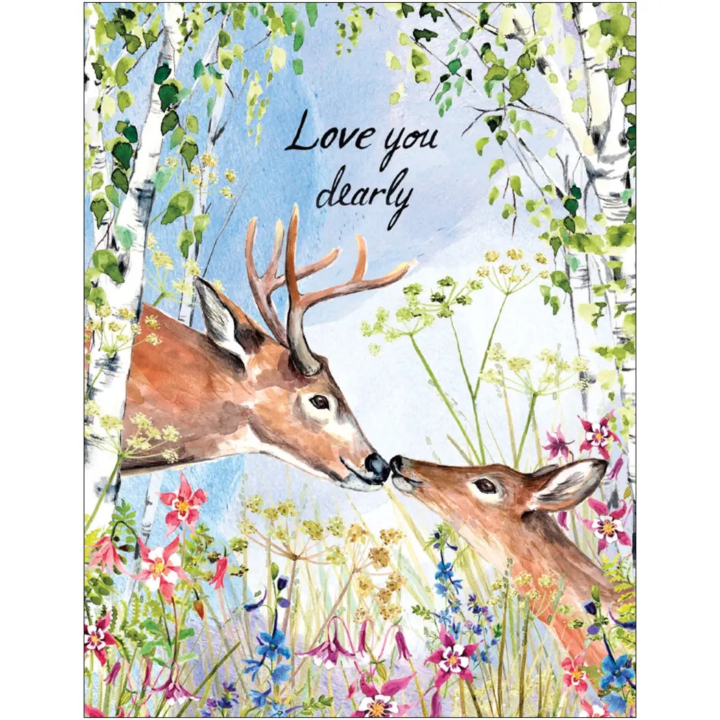 Kissing Deer Card