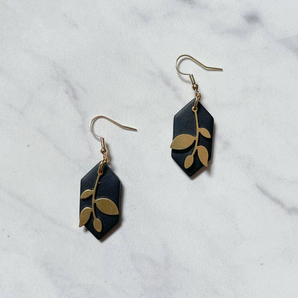 Leaf Celestial Brass Earrings