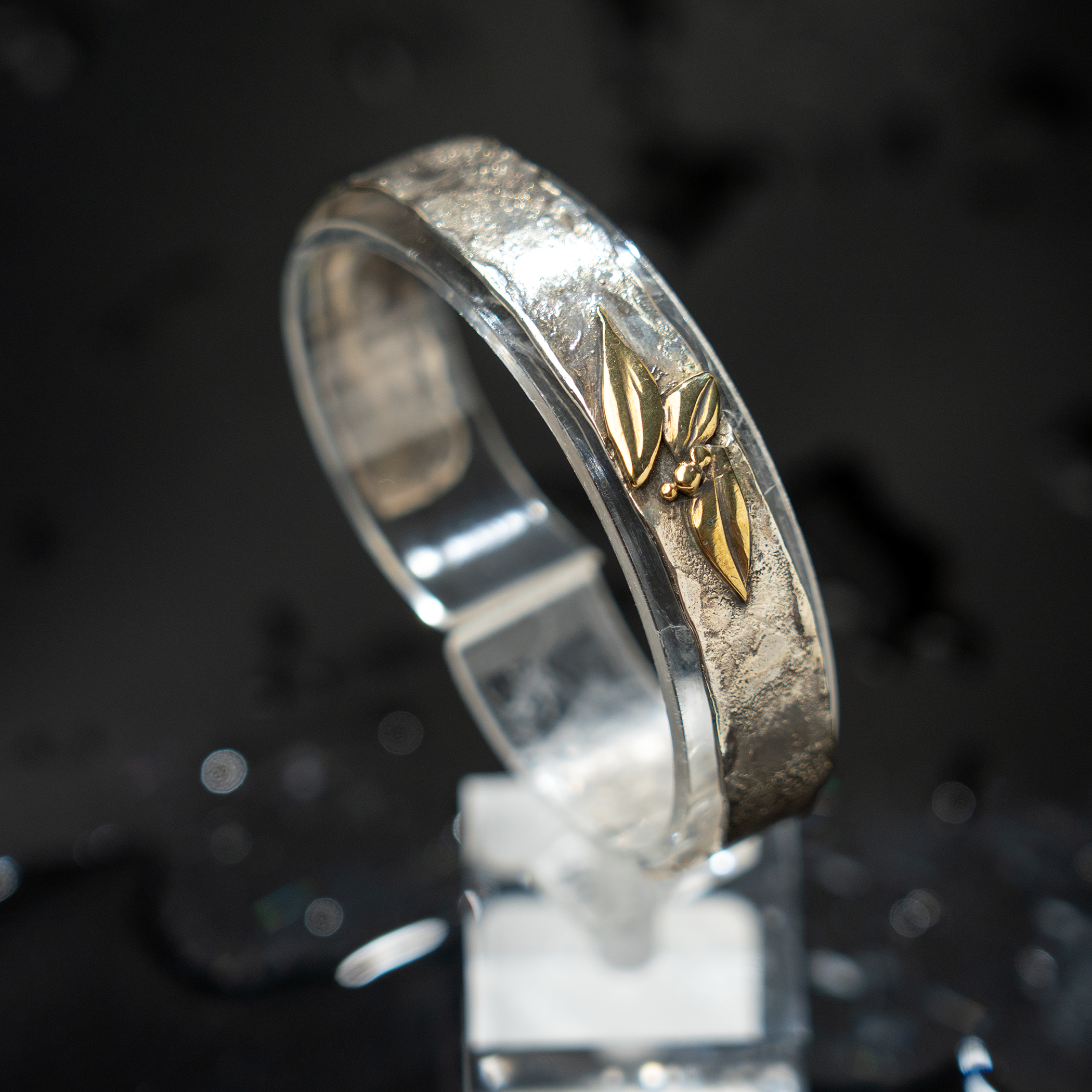 Reticulated Sterling Silver Leaf Cuff Bracelet