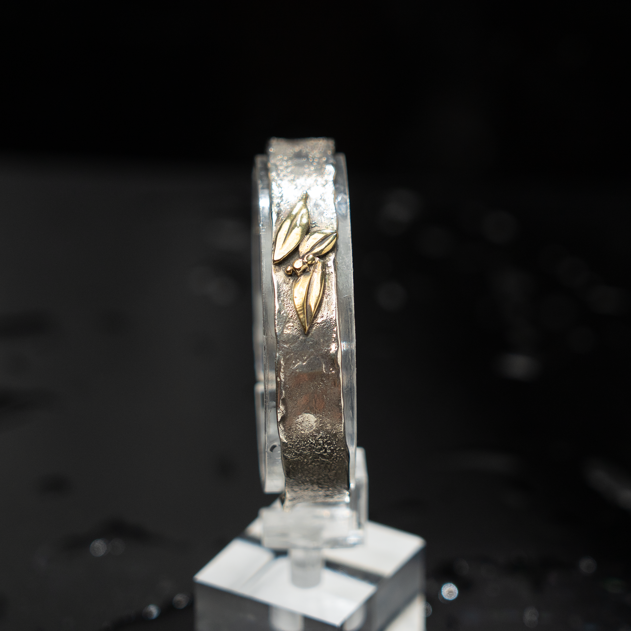 Reticulated Sterling Silver Leaf Cuff Bracelet