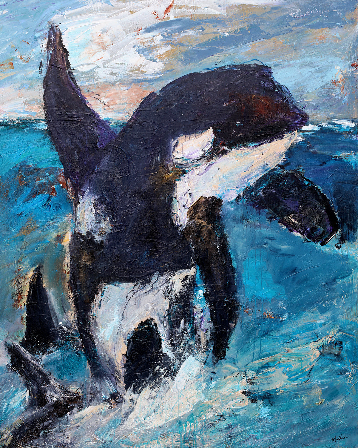 絵画 Arktip 001. Leaping Orca