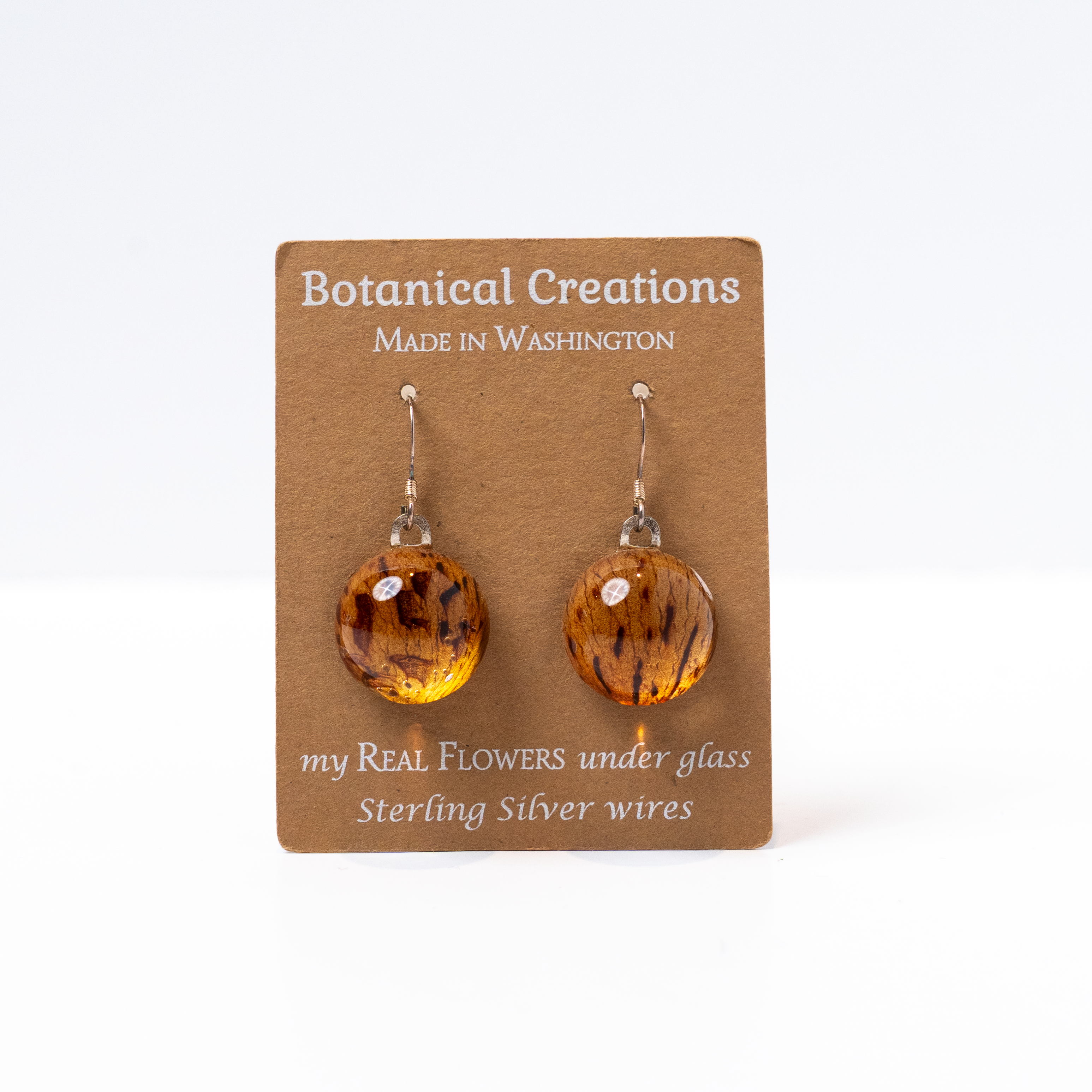 Lily Petal Round Dangle Earrings by Botanical Creations