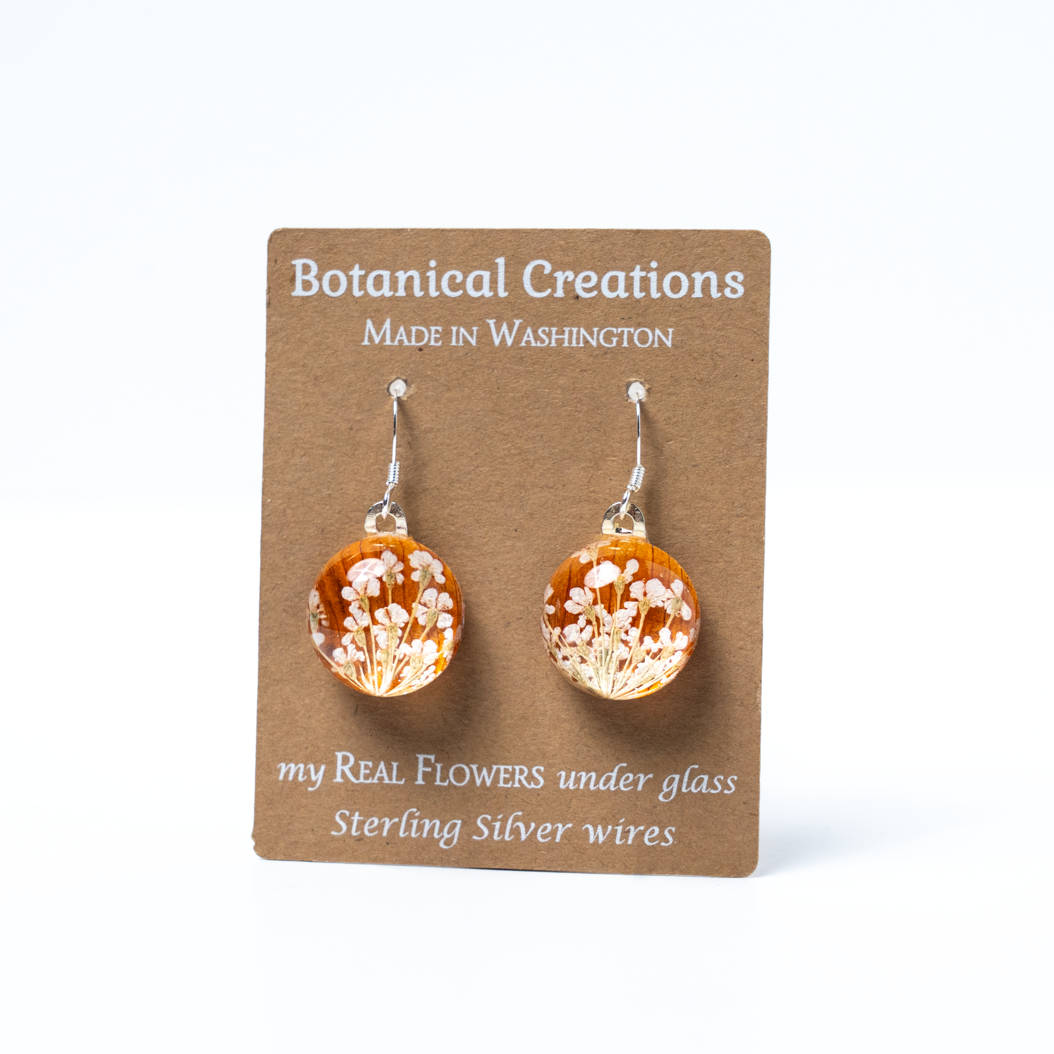 Lily + Queen Anne's Lace Earrings by Botanical Creations