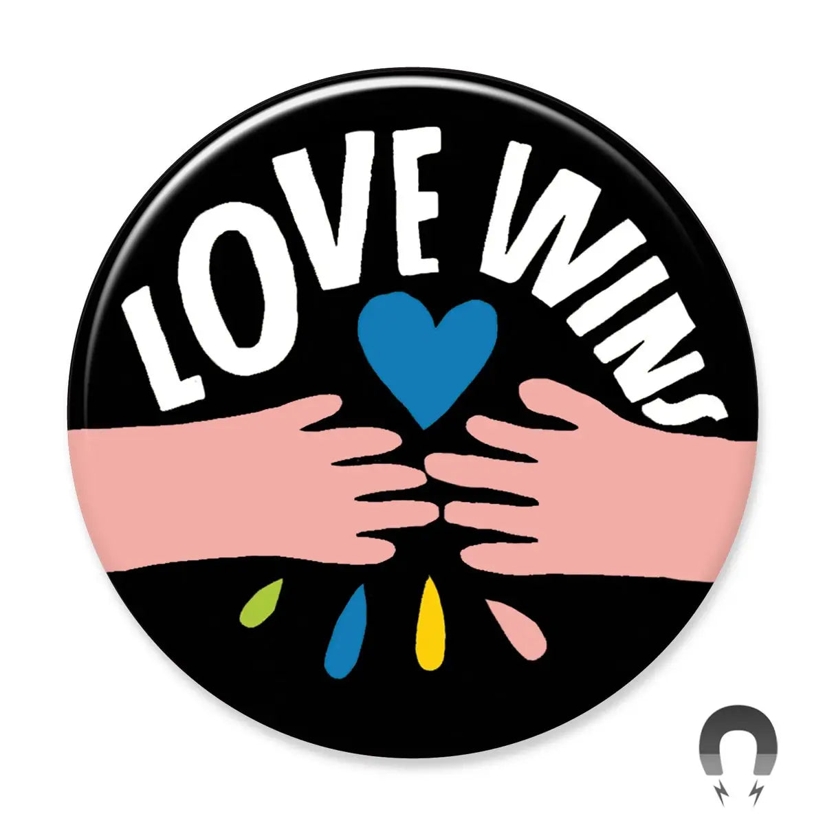 Love Wins Hands Round Magnet