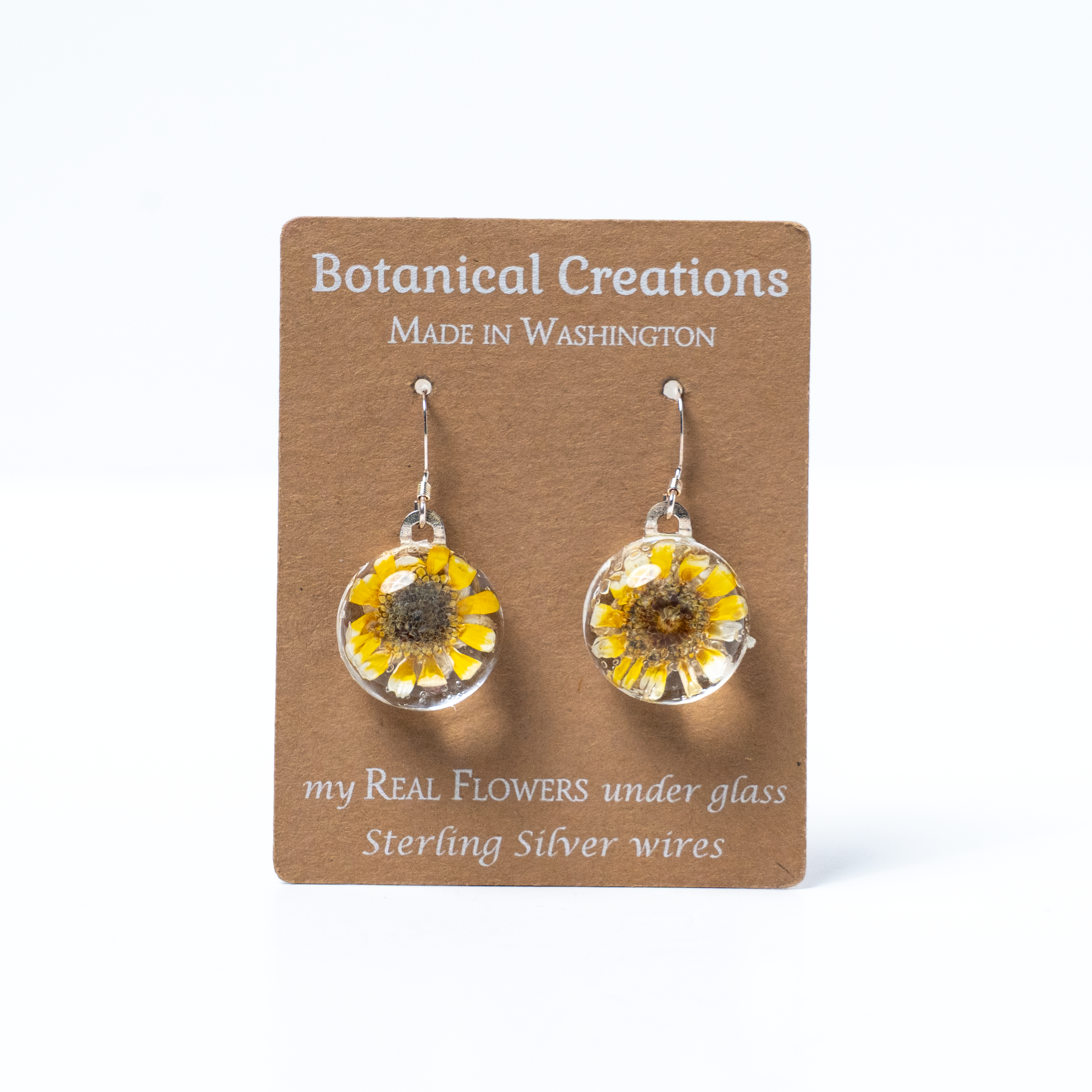 Mini Sunflower Earrings by Botanical Creations