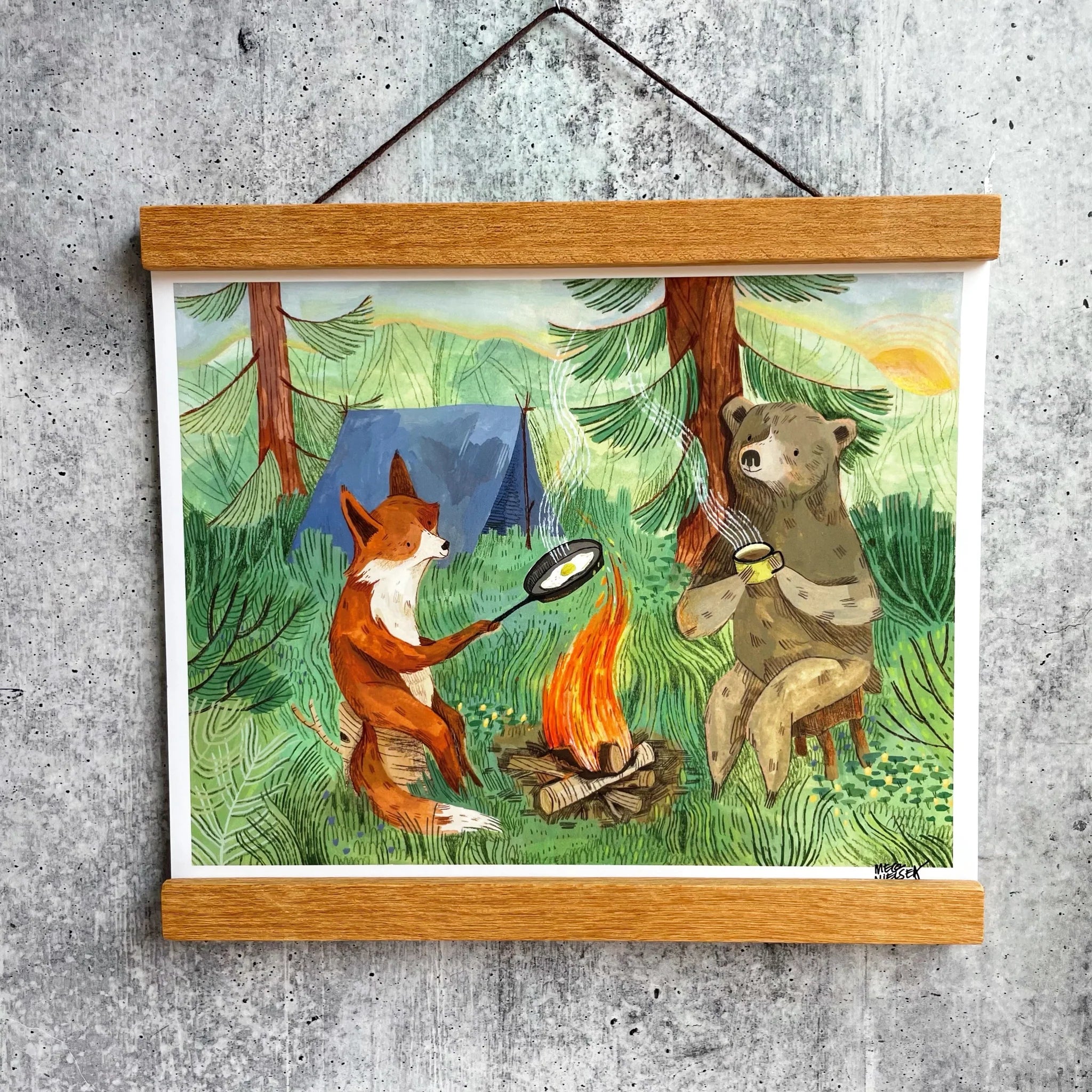 Bonfire Morning Art Print