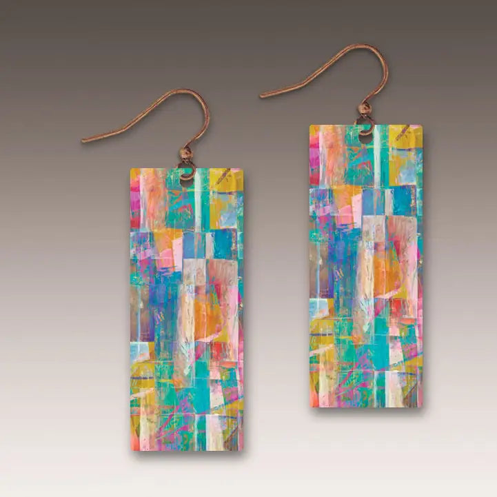 Mosaic Abstract Banner Handmade Earrings | 7NCE