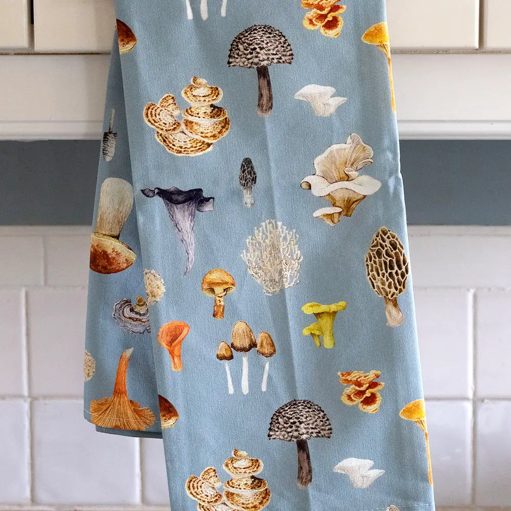 Mushroom Tea Towel - Organic Cotton Kitchen Towel