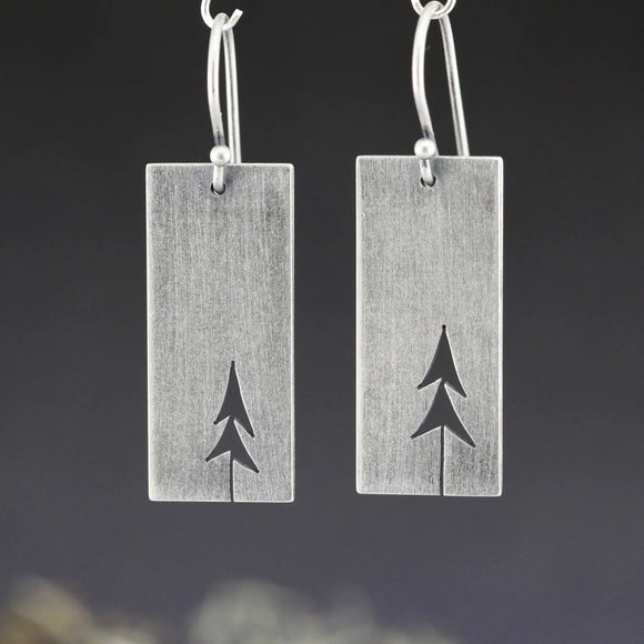 Open Pines Rectangle Earrings