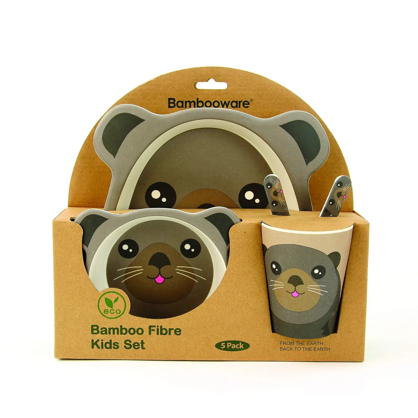 Eco Bamboo Fibre 5-Piece Sea Otter Kid's Dinnerware Set