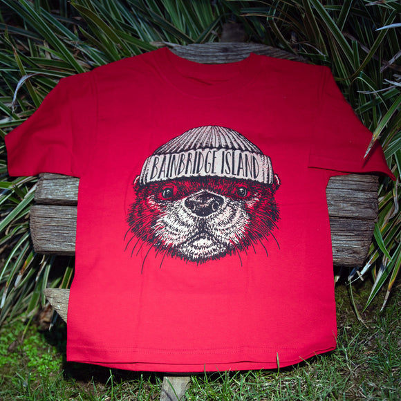 Bainbridge Island Otter Youth Shirt | Red