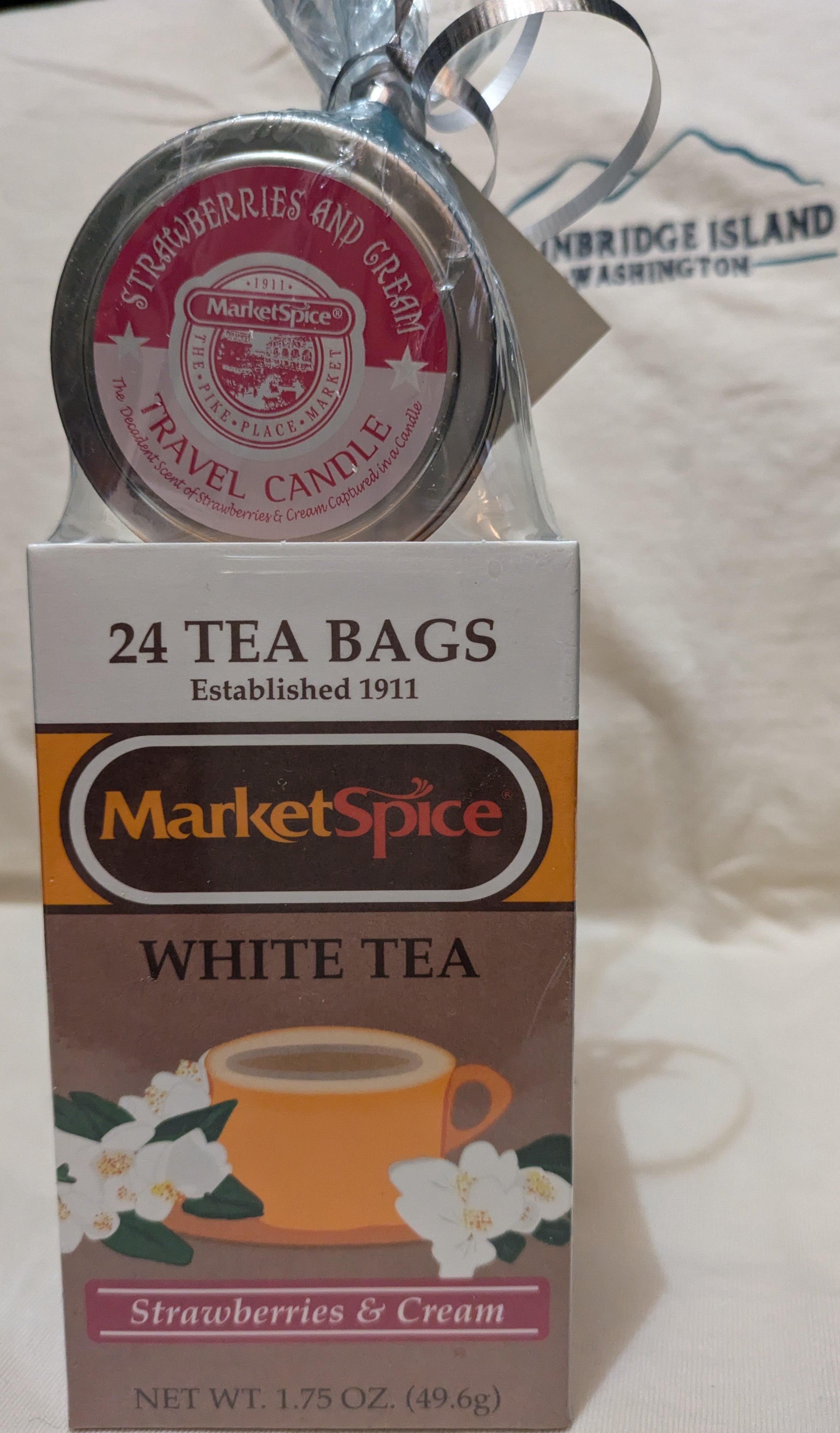 White STRAWC/STRAW TEA(24Tea TBGS) Candle Gift PK