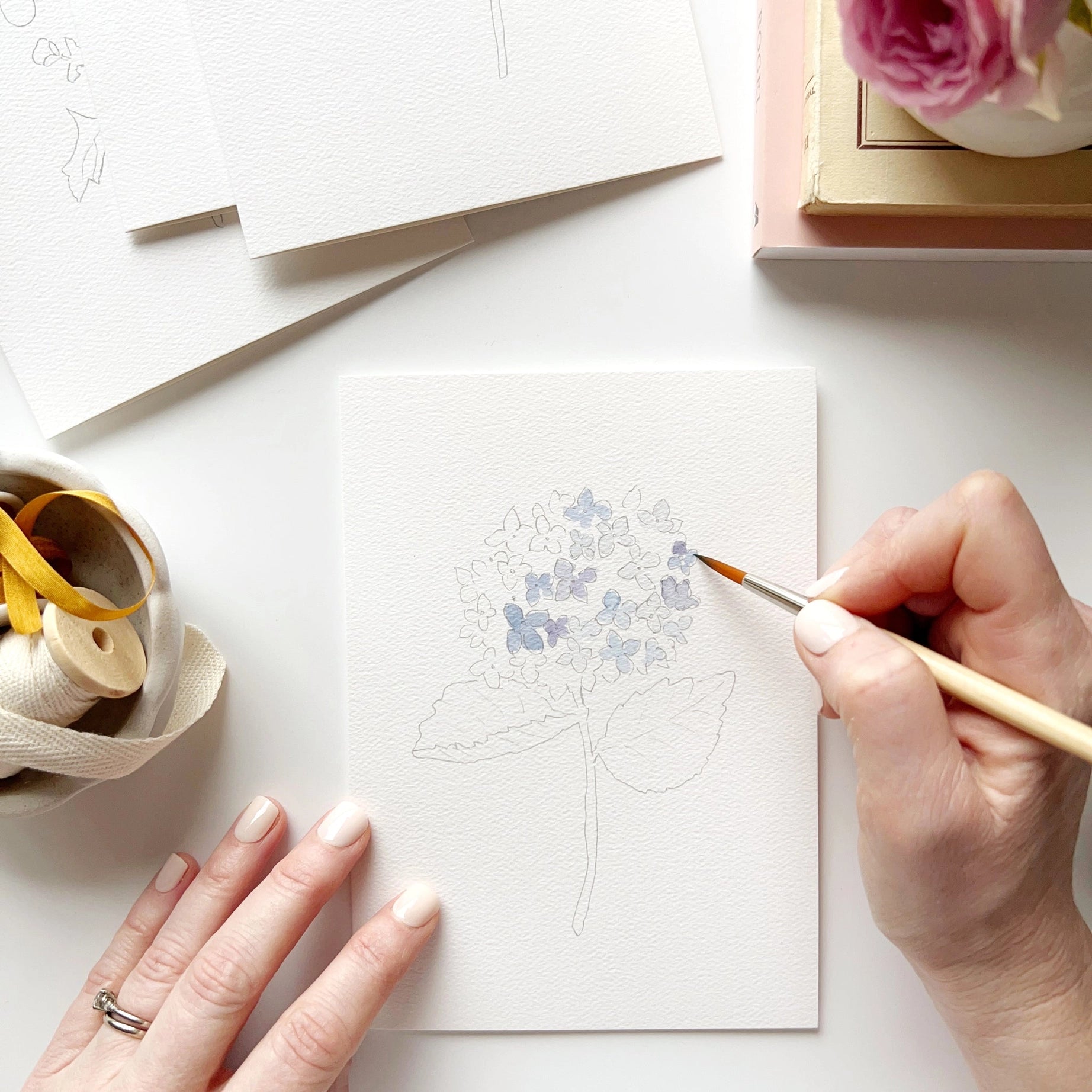 Garden Flowers Paintable Notecards