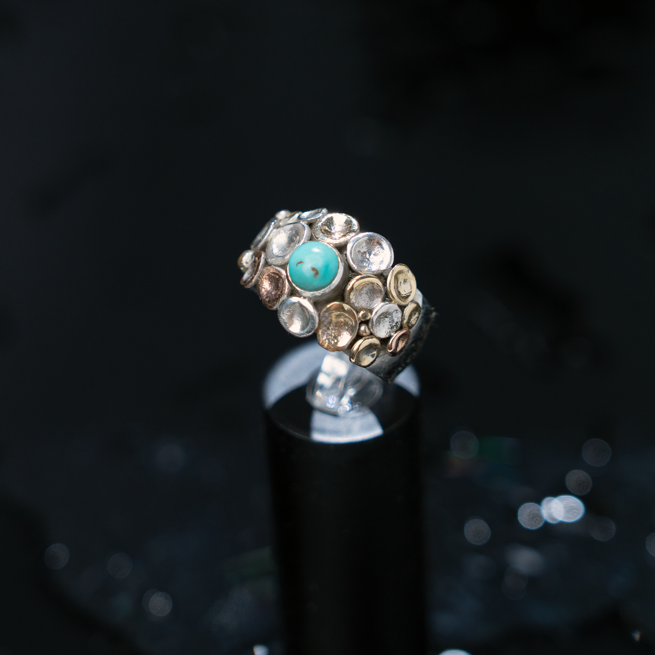 Pebbles on the Beach Ring Turquoise