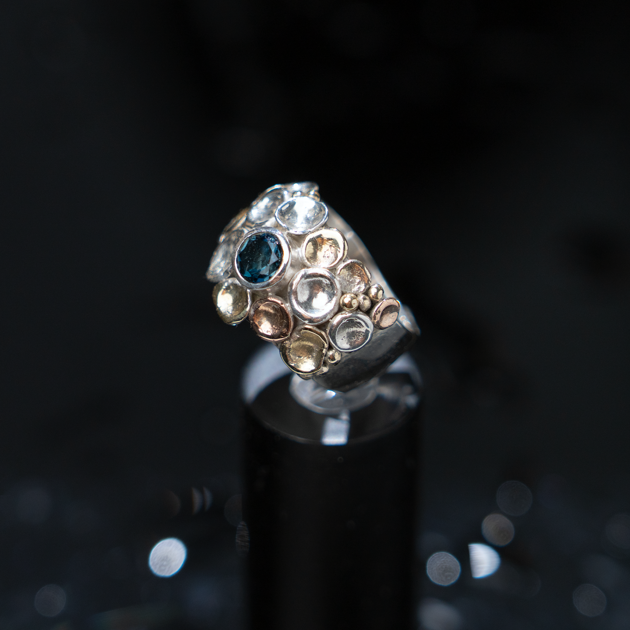 Pebbles on the Beach Ring Series Light Blue Topaz