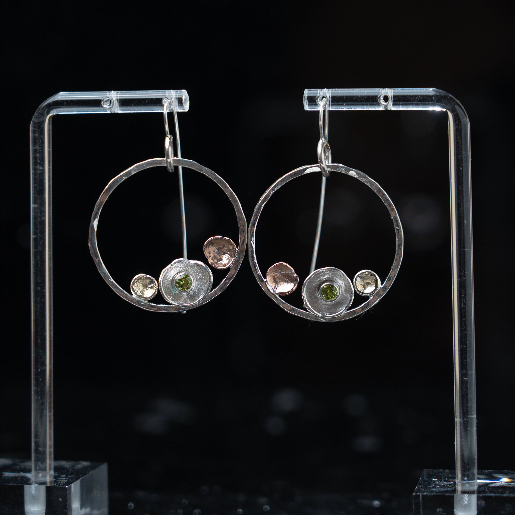 Pebbles on the Beach Peridot Earrings